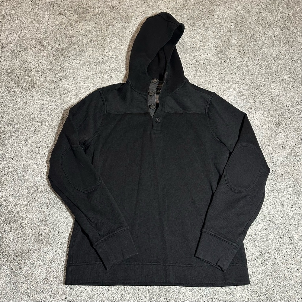 Banana Republic Quarter Button Pullover Hooded Sweater/Sweatshirt - Mens Small